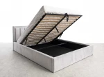 Letto matrimoniale 140x200 imbottito con contenitore TOP line 9 Bluvel 03 Grigio