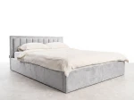 Letto matrimoniale 160x200 imbottito con contenitore TOP line 9 Bluvel 03 Grigio