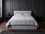 Letto matrimoniale 160x200 imbottito con contenitore TOP line 9 Bluvel 03 Grigio