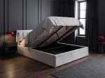 Letto matrimoniale 180x200 imbottito con contenitore TOP line 9 Bluvel 03 Grigio