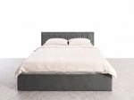 Letto matrimoniale 140x200 imbottito con contenitore TOP line 9 Bluvel 18 Grafite