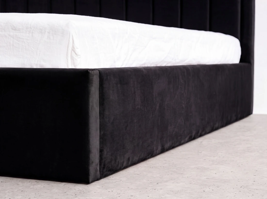 Letto matrimoniale 120x200 imbottito con contenitore TOP line 9 Bluvel 19 Nero