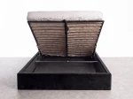 Letto matrimoniale 140x200 imbottito con contenitore TOP line 9 Bluvel 19 Nero
