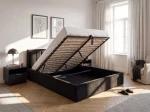 Letto matrimoniale 140x200 imbottito con contenitore TOP line 9 Bluvel 19 Nero