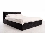 Letto matrimoniale 160x200 imbottito con contenitore TOP line 9 Bluvel 19 Nero