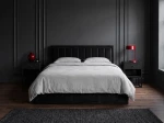 Letto matrimoniale 160x200 imbottito con contenitore TOP line 9 Bluvel 19 Nero