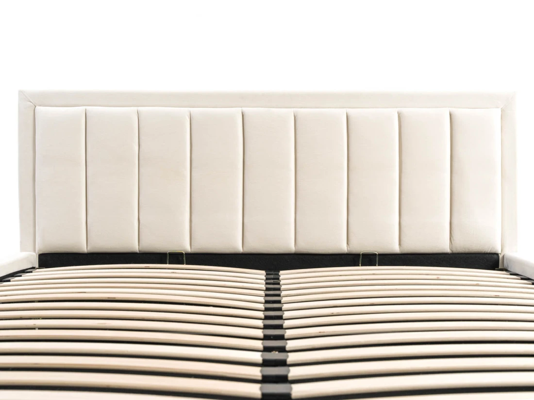 Letto matrimoniale 120x200 imbottito con contenitore TOP line 9 Bluvel 22 Beige