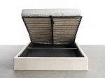 Letto matrimoniale 120x200 imbottito con contenitore TOP line 9 Bluvel 22 Beige