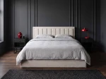 Letto matrimoniale 140x200 imbottito con contenitore TOP line 9 Bluvel 22 Beige