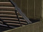 Letto matrimoniale 120x200 imbottito con contenitore TOP line 9 Bluvel 77 Oliva