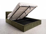Letto matrimoniale 160x200 imbottito con contenitore TOP line 9 Bluvel 77 Oliva