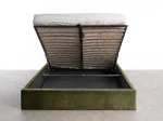 Letto matrimoniale 160x200 imbottito con contenitore TOP line 9 Bluvel 77 Oliva