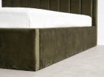 Letto matrimoniale 160x200 imbottito con contenitore TOP line 9 Bluvel 77 Oliva