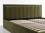 Letto matrimoniale 160x200 imbottito con contenitore TOP line 9 Bluvel 77 Oliva