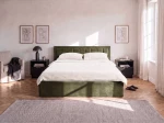 Letto matrimoniale 180x200 imbottito con contenitore TOP line 9 Bluvel 77 Oliva