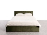 Letto matrimoniale 180x200 imbottito con contenitore TOP line 9 Bluvel 77 Oliva