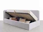 Divano singolo imbottito 90x200 con contenitore con struttura, Leo Bluvel 03 Grigio