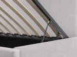 Divano singolo imbottito 90x200 con contenitore con struttura, Leo Bluvel 03 Grigio