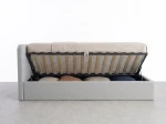 Divano singolo imbottito 90x200 con contenitore con struttura, Leo Colet 04 Grigio Chiaro