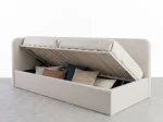 Divano singolo imbottito 90x200 con contenitore con struttura, Leo Colet 24 Beige