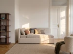 Divano singolo imbottito 90x200 con contenitore con struttura, Leo Colet 24 Beige