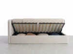 Divano singolo imbottito 90x200 con contenitore con struttura, Leo Colet 24 Beige