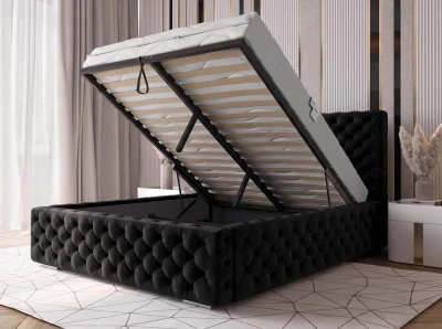 Letto imbottito 180x200 con contenitore PRO line 15 nero Bluvel 19