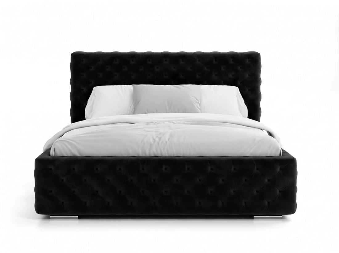 Letto imbottito 160x200 con contenitore PRO line 15 nero Bluvel 19