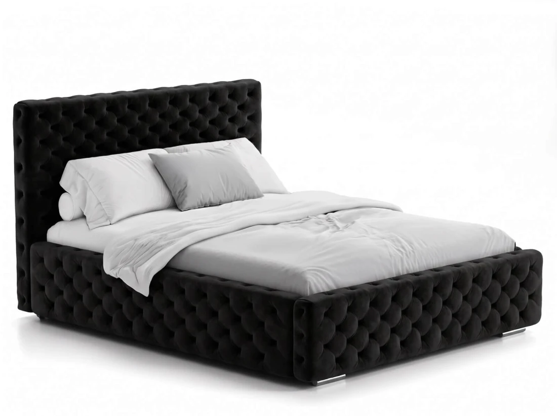 Letto imbottito 140x200 con contenitore PRO line 15 nero Bluvel 19