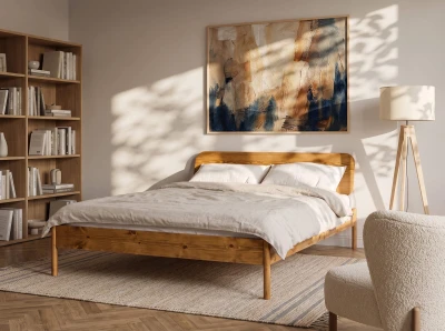 Letto in legno 180x200 Japandi rovere