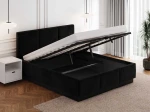 Letto matrimoniale 140x200 imbottito, levitante con contenitore TOP line 8 Bluvel 19 Nero