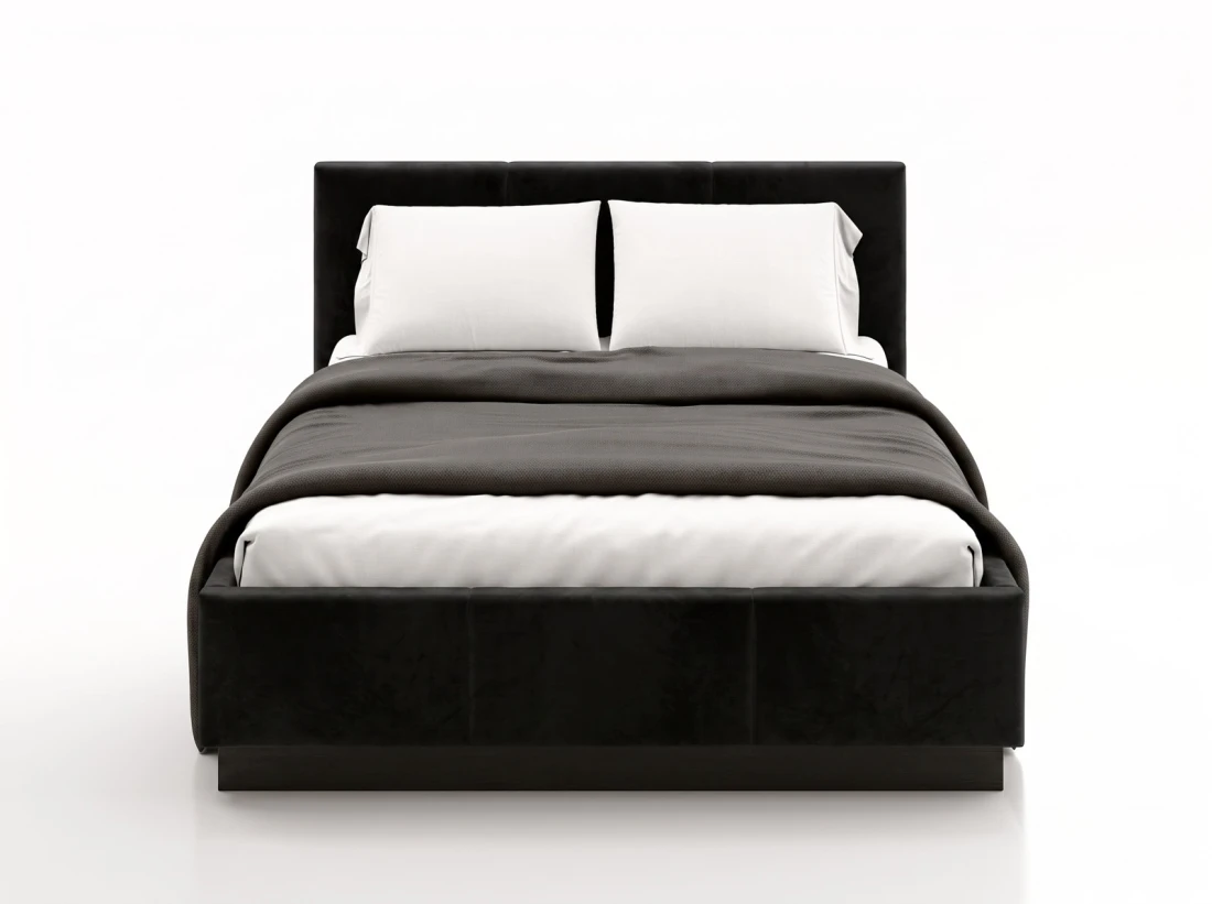 Letto matrimoniale 160x200 imbottito, levitante con contenitore TOP line 8 Bluvel 19 Nero