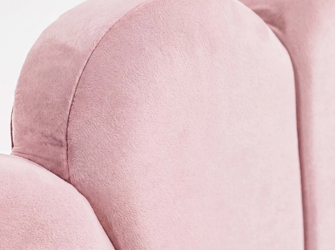 Letto imbottito per bambini con contenitore 120x200 con struttura in velluto rosa Kids Line 3 conchiglia di mare