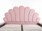 Letto imbottito per bambini con contenitore 120x200 con struttura in velluto rosa Kids Line 3 conchiglia di mare