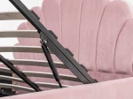 Letto imbottito per bambini con contenitore 120x200 con struttura in velluto rosa Kids Line 3 conchiglia di mare