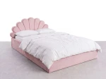Letto imbottito per bambini con contenitore 120x200 con struttura in velluto rosa Kids Line 3 conchiglia di mare