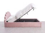 Letto imbottito per bambini con contenitore 120x200 con struttura in velluto rosa Kids Line 3 conchiglia di mare