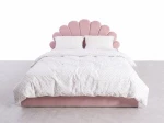 Letto imbottito per bambini con contenitore 120x200 con struttura in velluto rosa Kids Line 3 conchiglia di mare