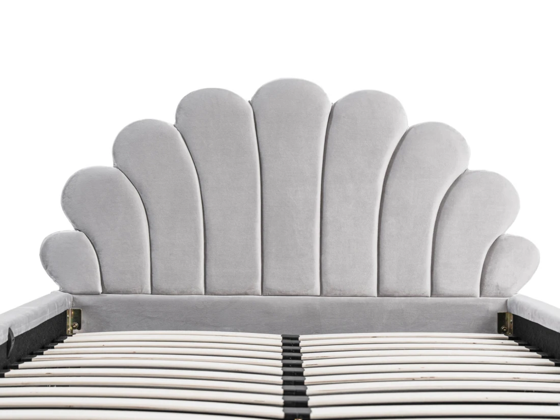 Letto imbottito per bambini con contenitore 120x200 in grigio Bluvel 03 Kids Line 3 conchiglia di mare