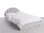 Letto imbottito per bambini con contenitore 120x200 in grigio Bluvel 03 Kids Line 3 conchiglia di mare