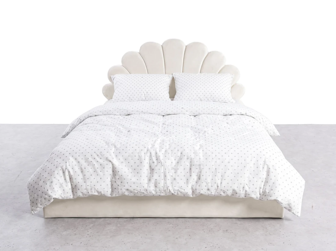 Letto imbottito per bambini con contenitore 120x200 in beige Bluvel 22 Kids Line 3 conchiglia di mare