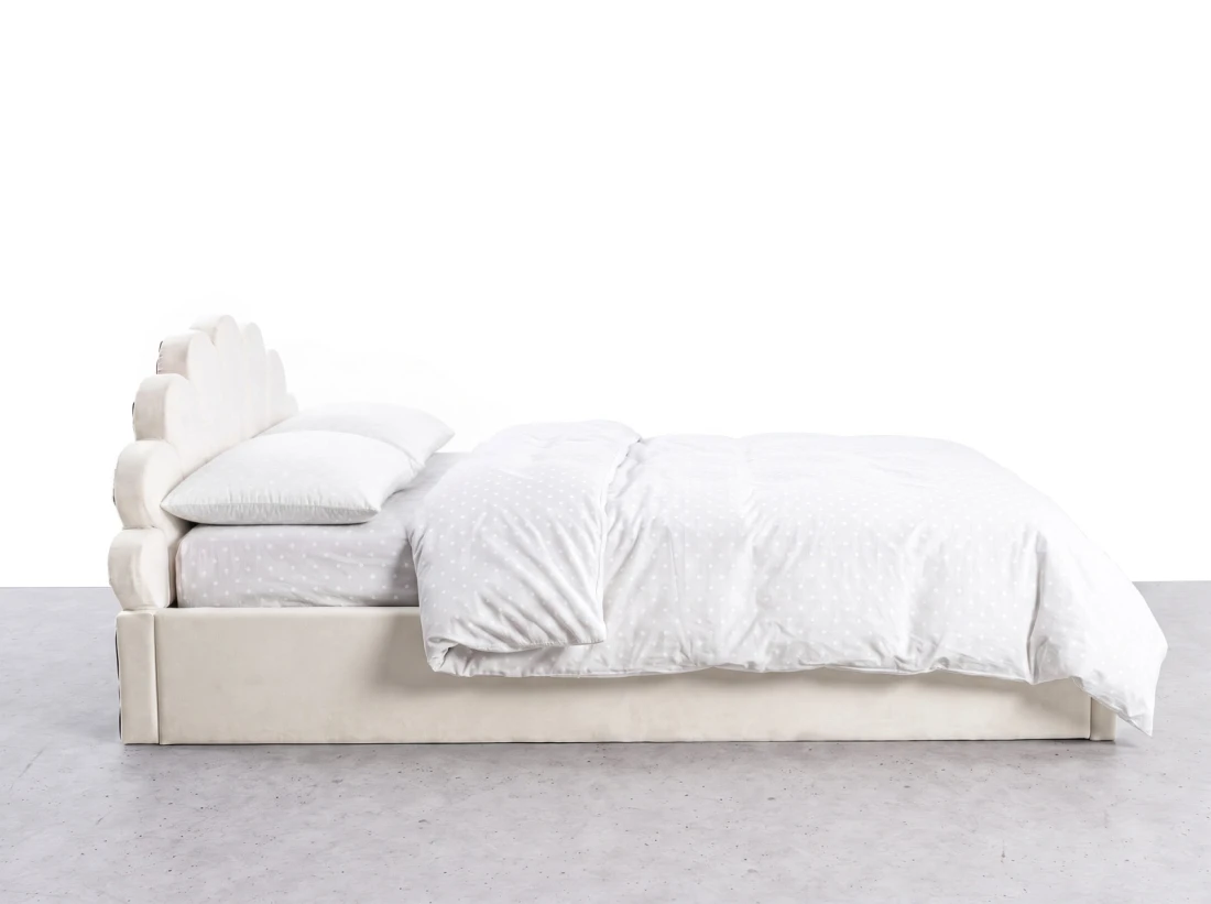 Letto imbottito per bambini con contenitore 120x200 in beige Bluvel 22 Kids Line 3 conchiglia di mare
