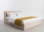 Letto imbottito 180x200 con contenitore, Rema Beige Velvet