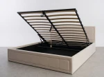 Letto imbottito 180x200 con contenitore, Rema Beige Velvet