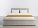 Letto imbottito 140x200 con contenitore, Rema Grigio Velvet