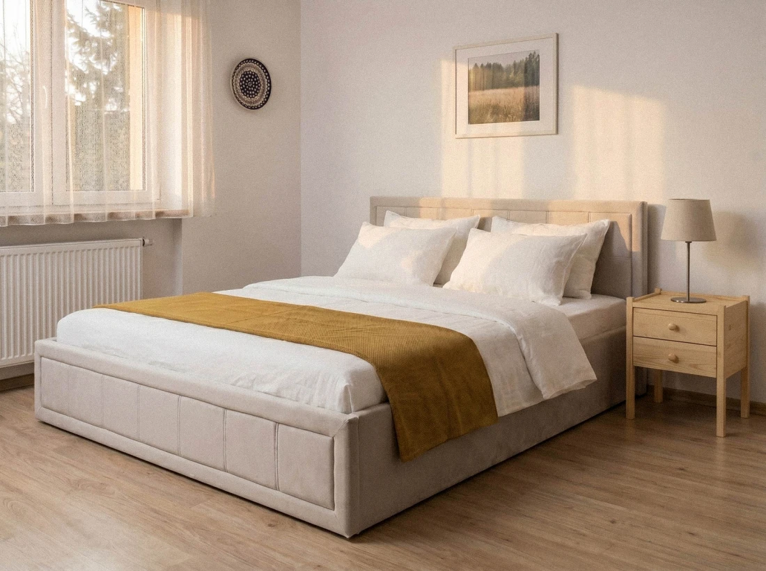 Letto imbottito 160x200 con contenitore, Rema Grigio Velvet