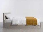 Letto imbottito 160x200 con contenitore, Rema Grigio Velvet