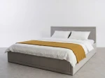 Letto imbottito 160x200 con contenitore, Rema Grigio Velvet