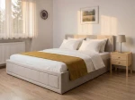 Letto imbottito 180x200 con contenitore, Rema Grigio Velvet
