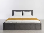 Letto imbottito 160x200 con contenitore, Rema Grafite Velvet